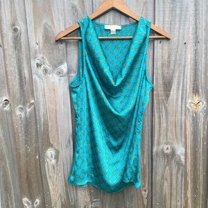 Michael Kors Chain Print Draped Blouse